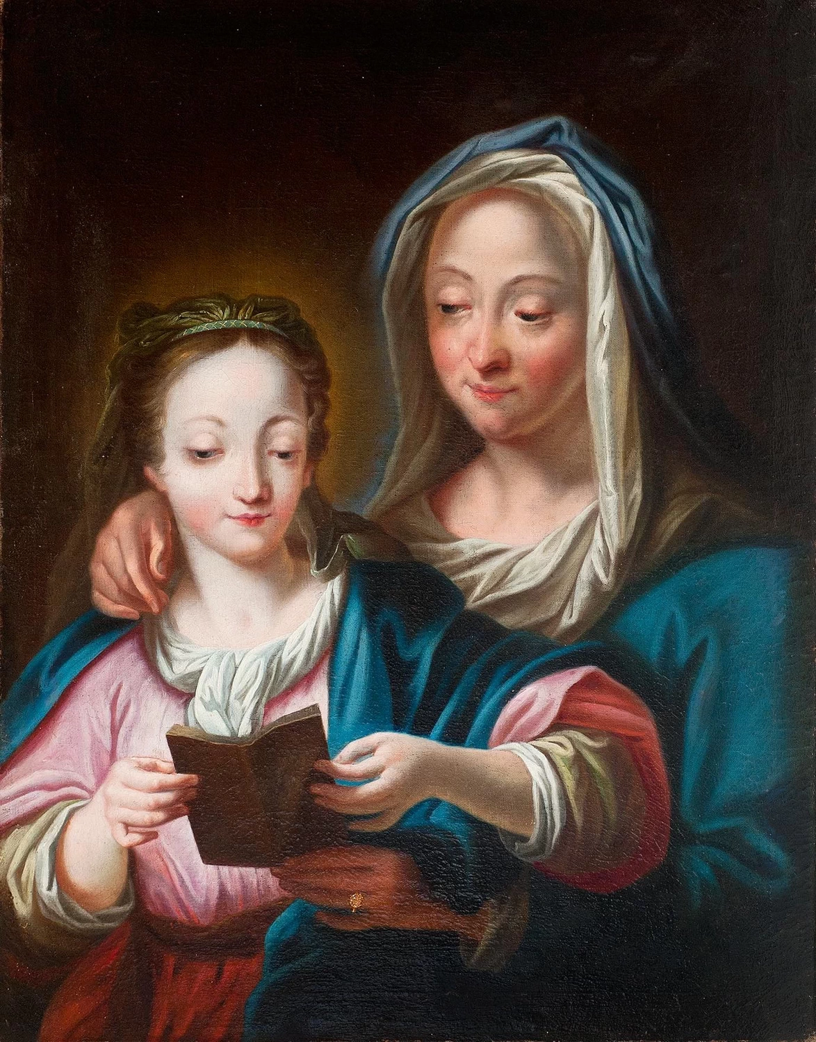 Anna che insegna a Maria a leggere - attribuito